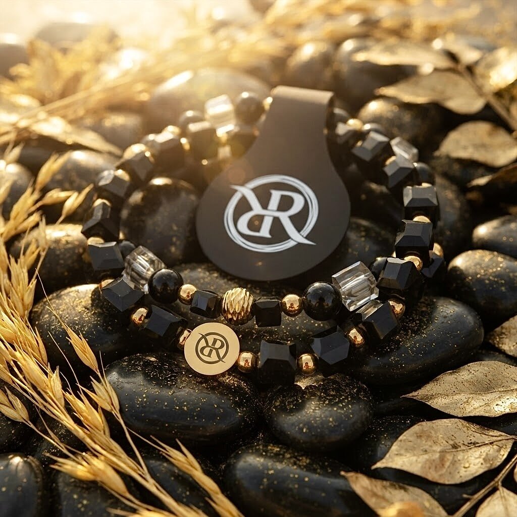 Náramky Sapphire z přírodních kamenů onyxu a spinelu