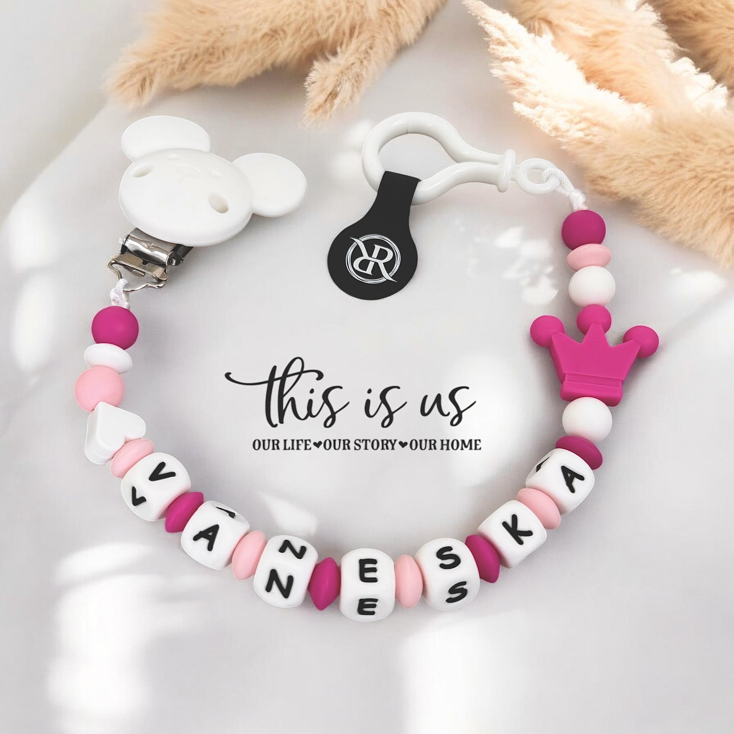 Řetízek s dudlíkem Mickey z celého silikonu